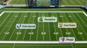 American Football Wettarten: Spread, Moneyline, Over/Under und Props
