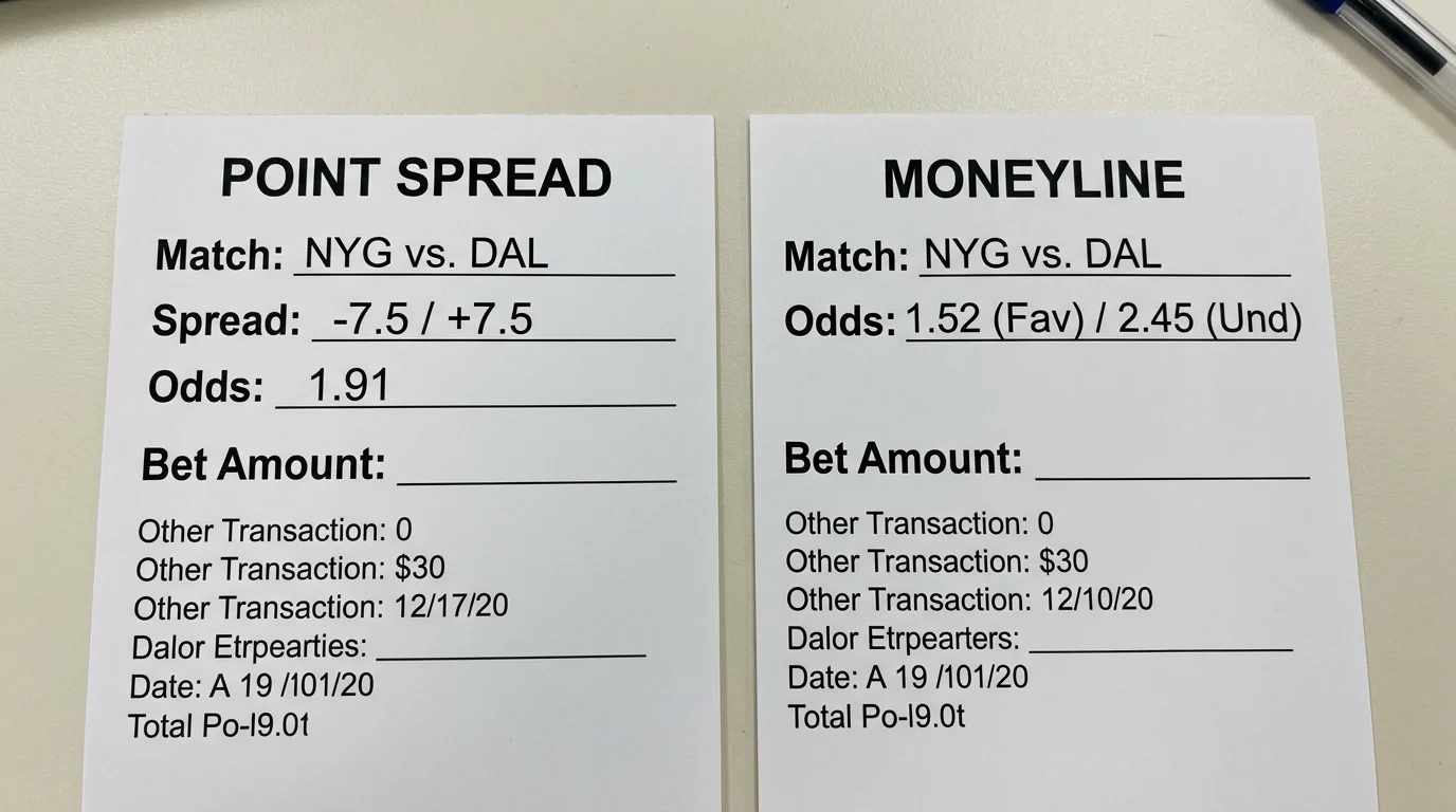 Moneyline-Wette American Football Vergleich mit Point Spread und Quotenstruktur bei NFL-Spielen