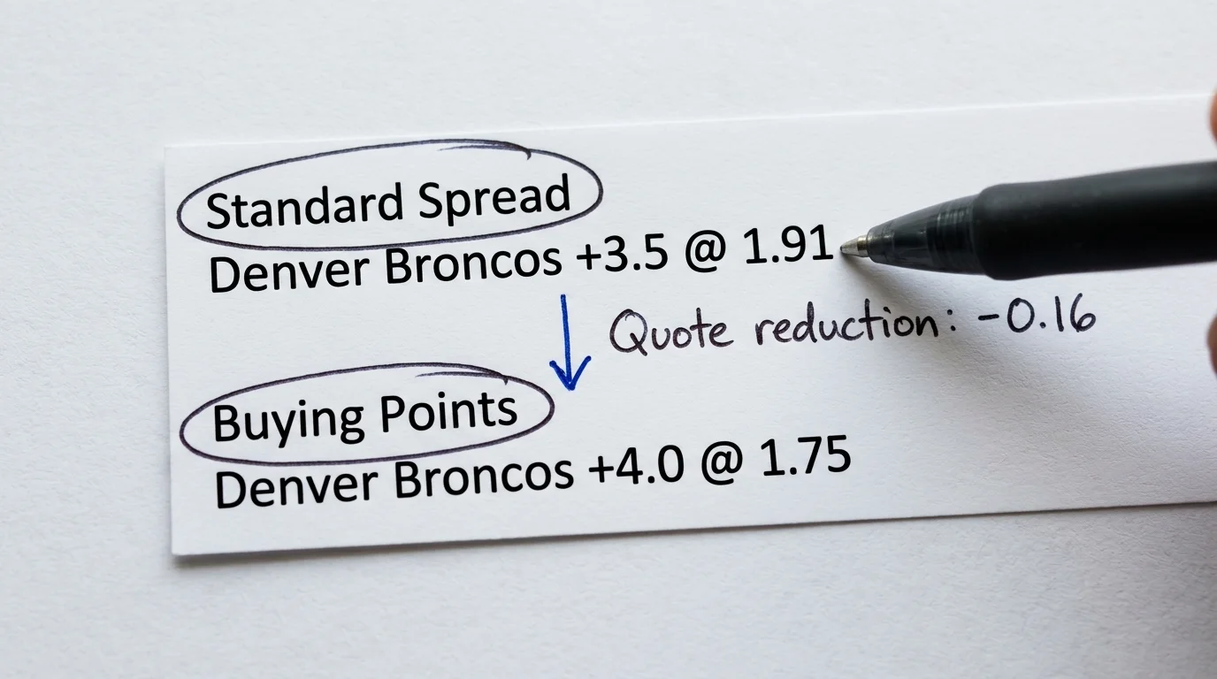 Erklärung der Buying Points Methode beim NFL-Spread: halbe Punkte kaufen und Linie verschieben