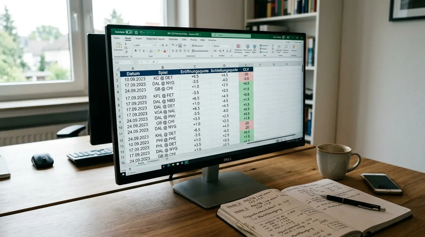 Messung CLV NFL-Spread Quoten-Aggregator Linienverlauf Wochenverlauf