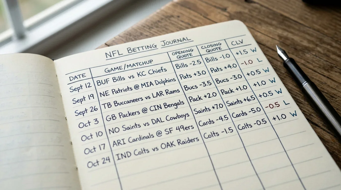 CLV-Tracking NFL-Spread Wett-Tabelle Methode für deutsche Sportwetter