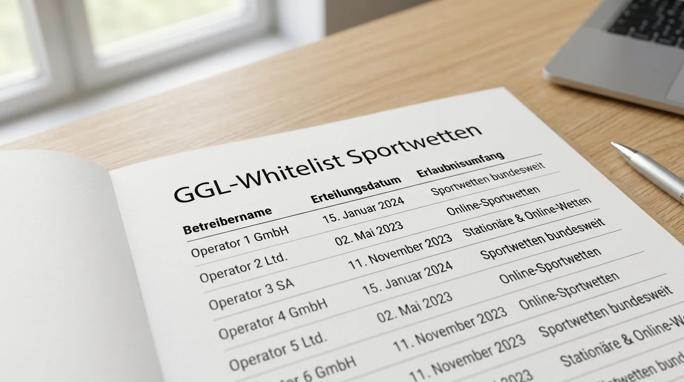 Erklärung der GGL-Whitelist für lizenzierte Sportwetten Deutschland 2026