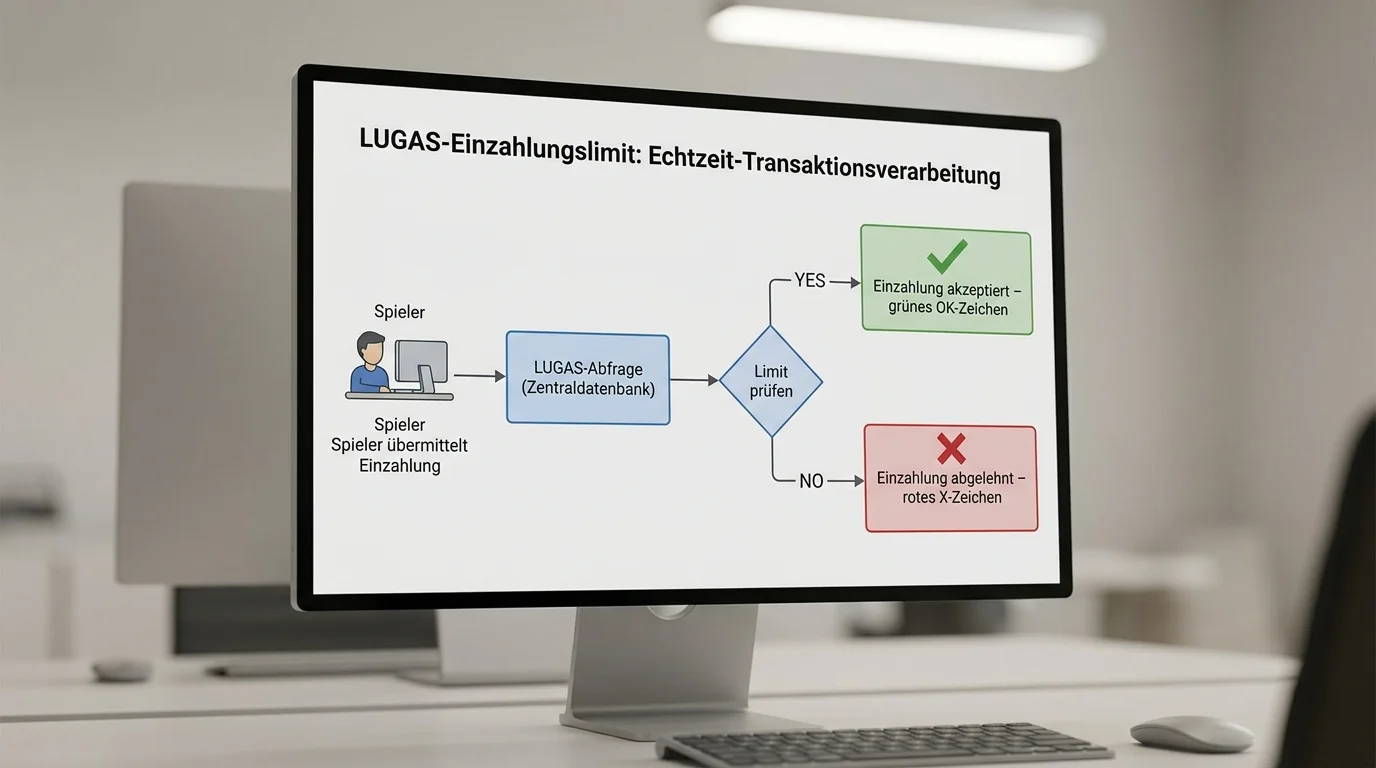 Technische Funktionsweise des LUGAS-Systems: Echtzeit-Abgleich von Einzahlungen über alle deutschen Sportwettanbieter