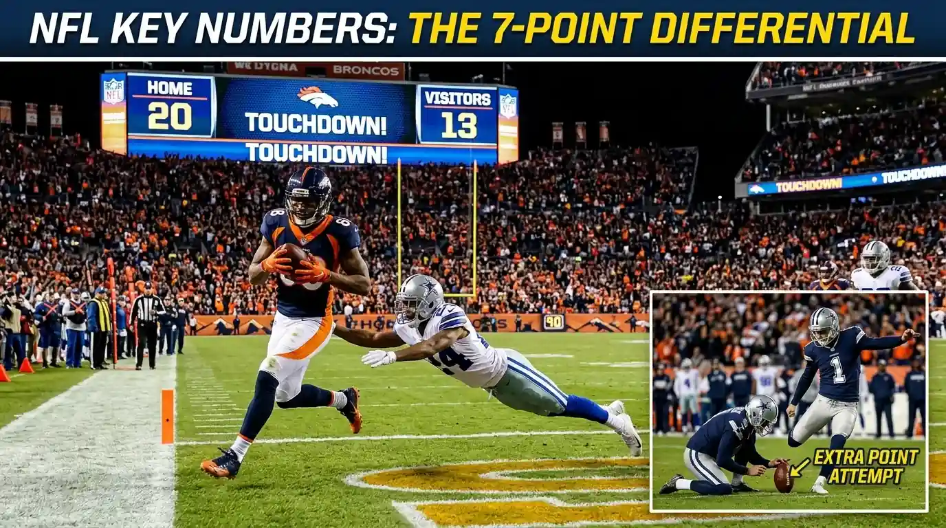 Touchdown Extra Point 7 Punkte NFL Key Number zweithäufigster Endstand Spread-Wetten Bedeutung