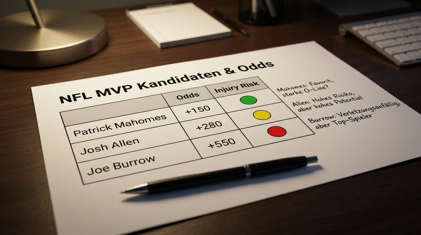 NFL MVP und Division-Sieger Wette: Quotenstruktur und Risikoprofil für Langzeitwetten erklärt