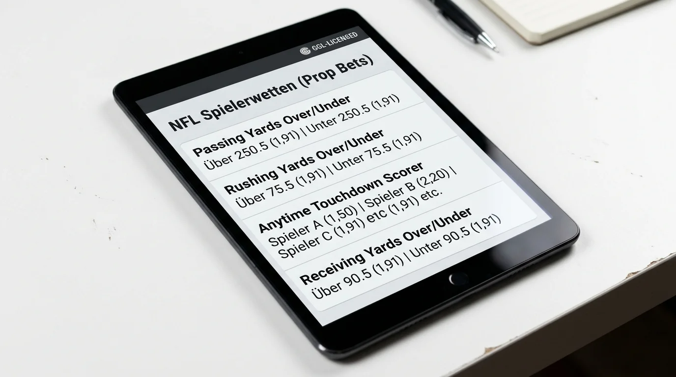 Verfügbarkeit von NFL Prop Bets bei GGL-lizenzierten deutschen Sportwettanbietern im Überblick