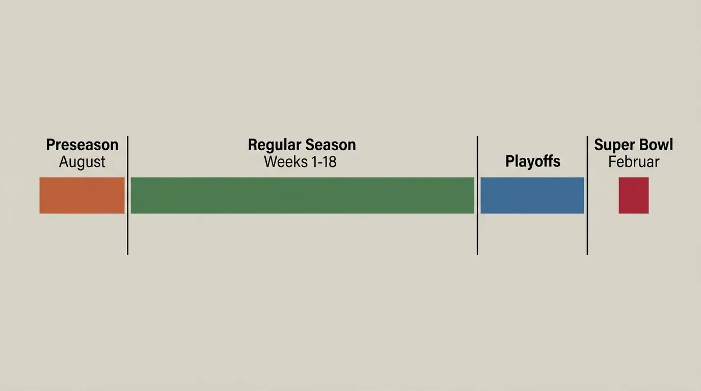 NFL Saisonstruktur 2026 — Preseason, Regular Season, Playoffs und Super Bowl für Wettplanung