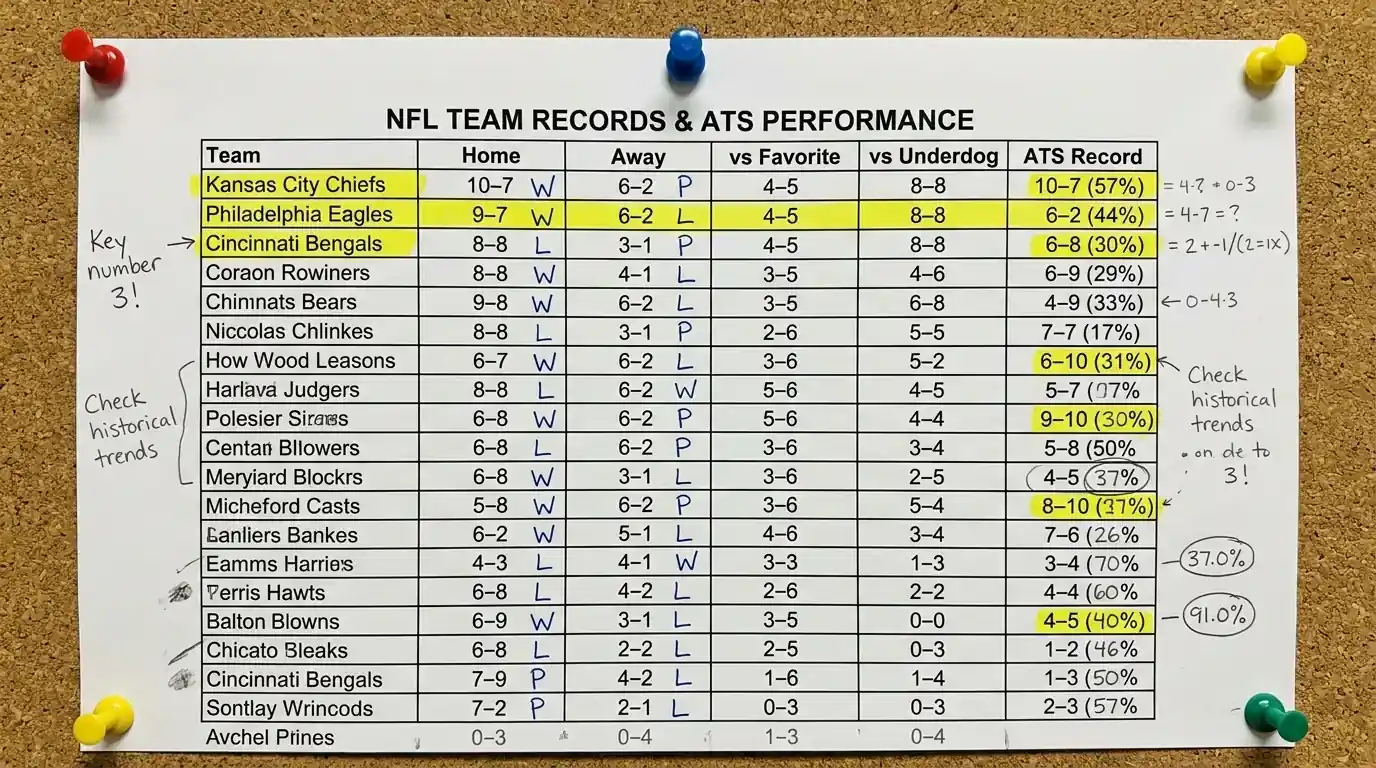ATS-Bilanz Against the Spread Analyse für NFL-Teams als Werkzeug für Spread-Wetten Auswertung