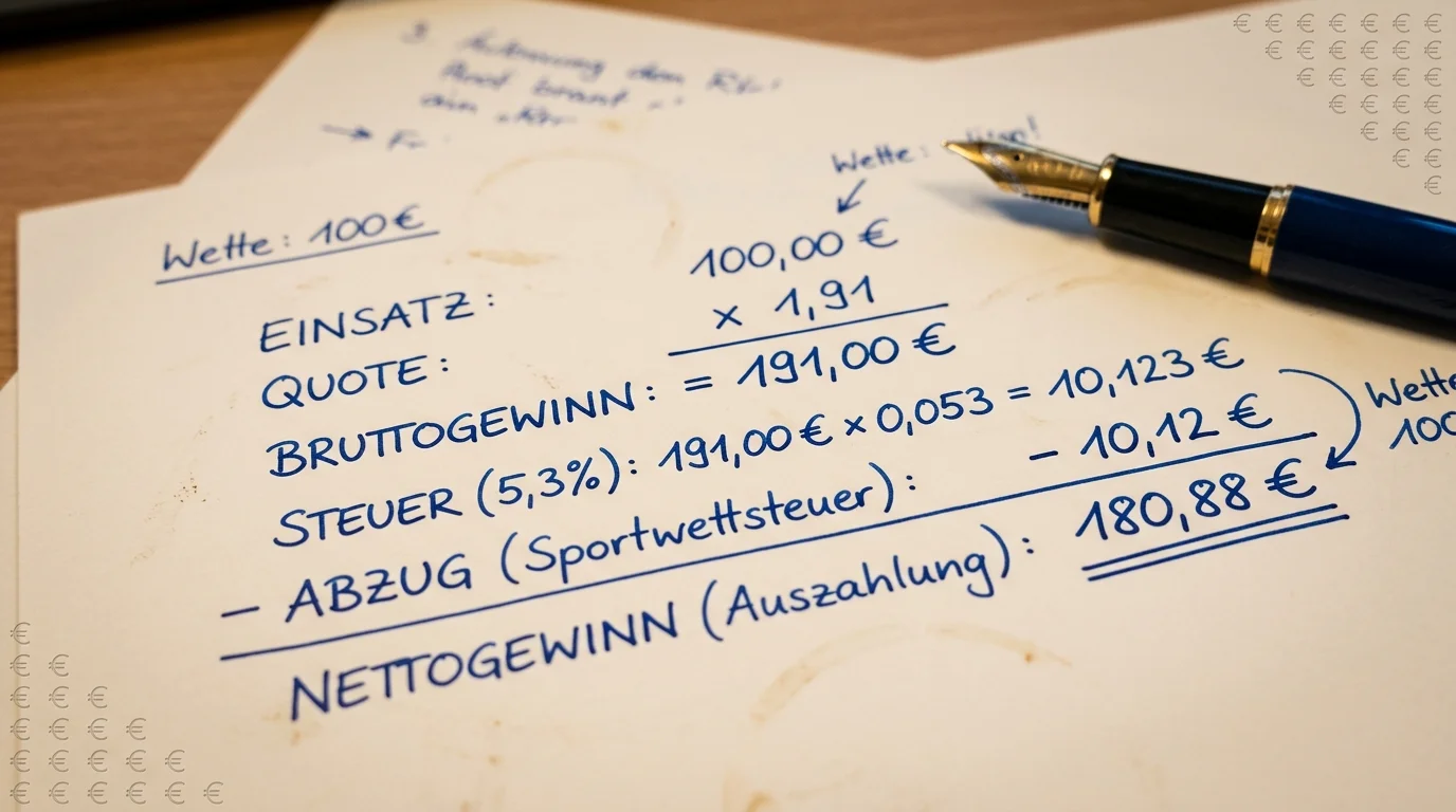 Nettoquote Berechnung NFL Point Spread Wette nach Sportwettsteuer Deutschland