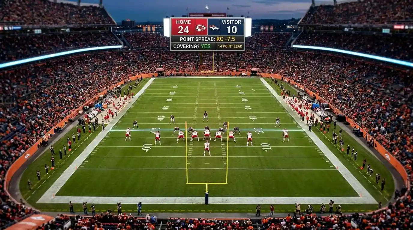 Spread decken beim NFL Point Spread Wette auf Favorit mit negativer Handicap-Linie