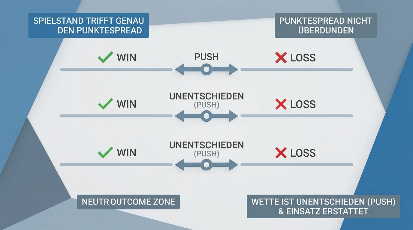 Definition Push bei NFL Point Spread Wette Unentschieden Einsatz zurück Sportwetten