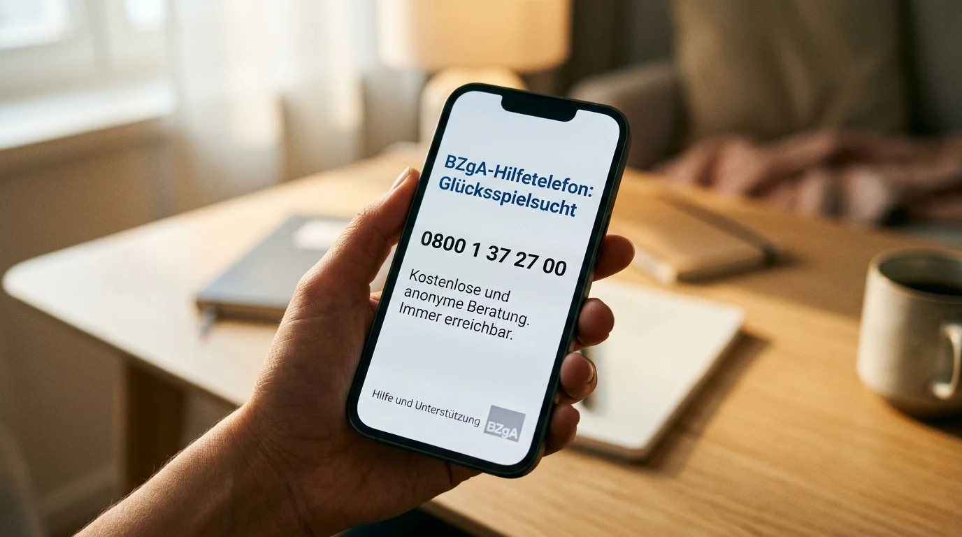 BZgA Hilfstelefon 0800 1 37 27 00 kostenlose anonyme Glücksspielberatung Deutschland