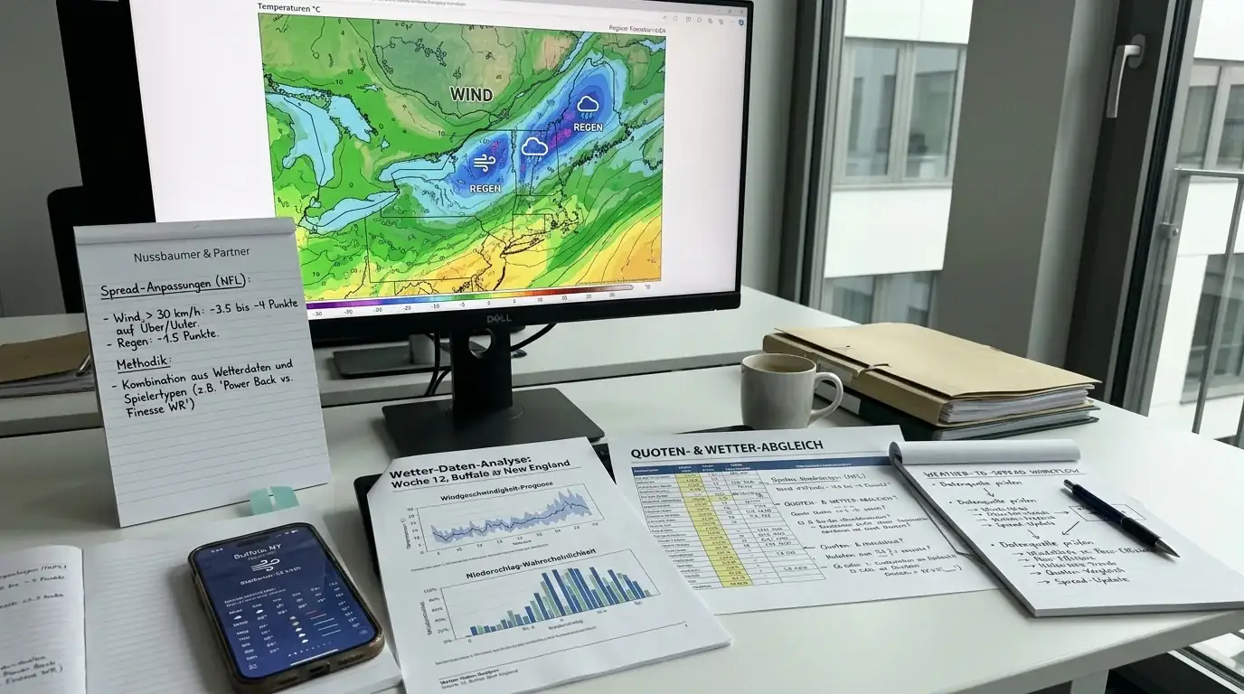 Methodik zur Integration von Wetterdaten in die NFL Spread-Analyse für systematische Handicap-Wetten